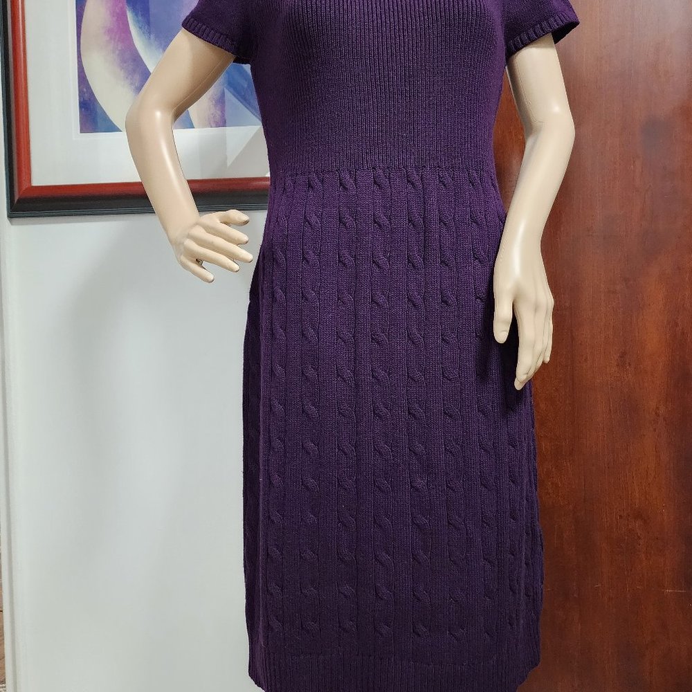 Ralph Lauren elegant raisin color cap-sleeve dress